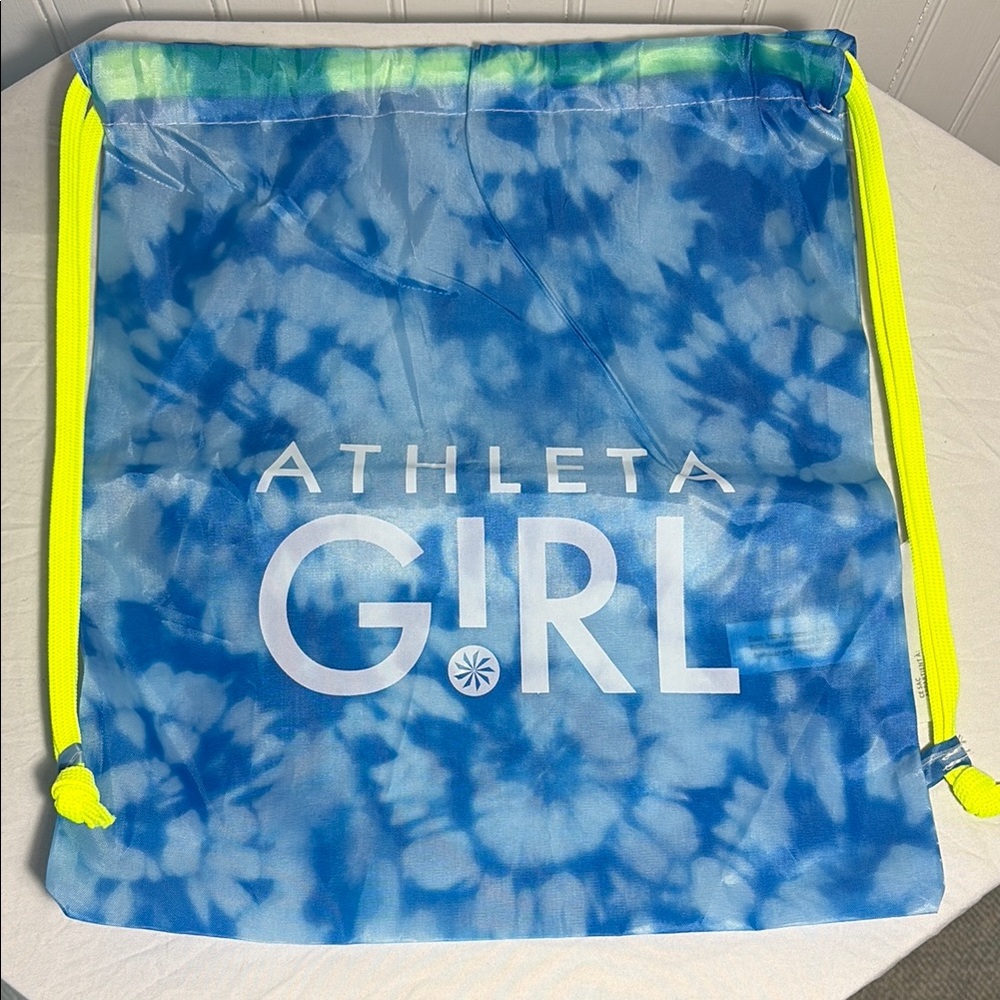 Athleta Girl Drawstring Bag Blue Tie Dye NWOT